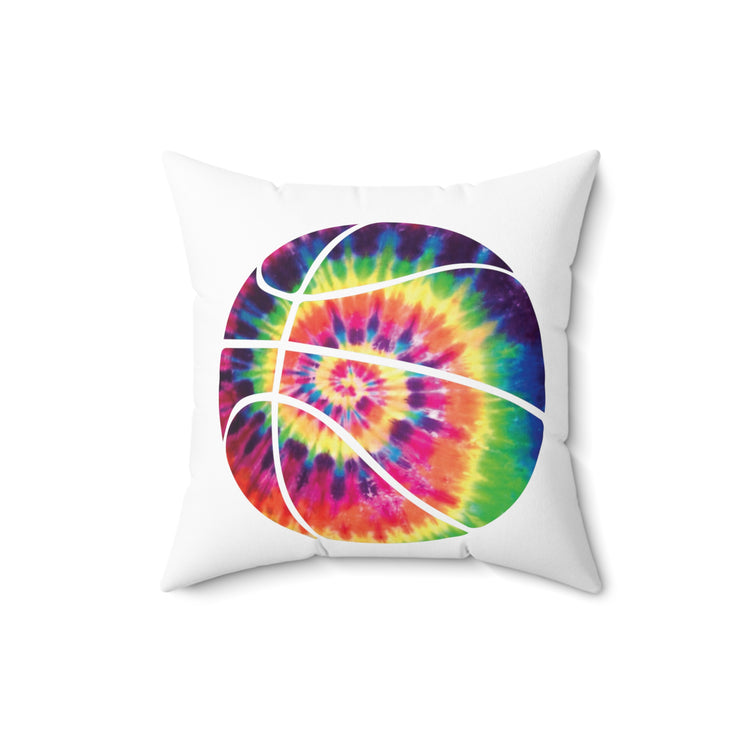 Classic Retro Basket Ball Colorful Spun Polyester Square Pillow