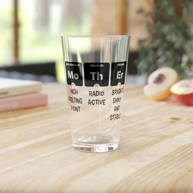 Beer Glass Pint 16oz  Mother Periodic Table Baby Bump Future Mom