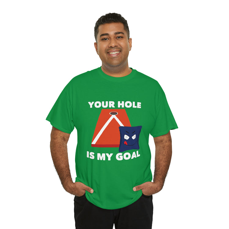 Shirt Funny Your Hole's My Goal Illustration Golfer Hilarious Golf Competition Sports T-Shirt Unisex Heavy Cotton Tee