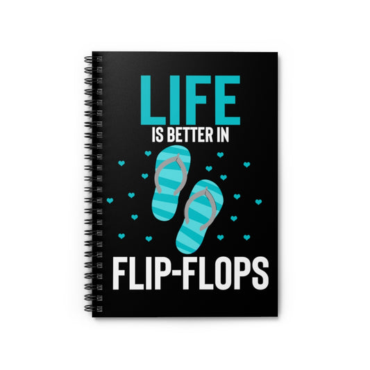 Spiral Notebook  Hilarious Summertime Slippers Footwear Leisure Enthusiast Humorous Summery Season Outfits Fan Fashion Lover