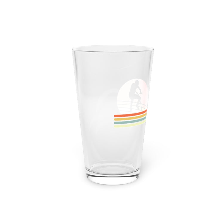 Beer Glass Pint 16oz  Retro Scooter Tricks Enthusiasts Illustration