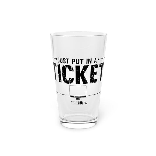 Beer Glass Pint 16oz  Humorous Computer Software System Troubleshooter Engineer Novelty Programming