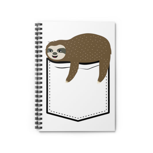 Spiral Notebook   Humorous Sloths Laziness Sarcastic Pocket Illustration Gag Hilarious