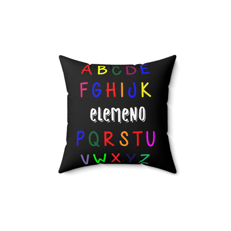 Funny Alphabet Kids Elemeno A to Z Teacher Spun Polyester Square Pillow