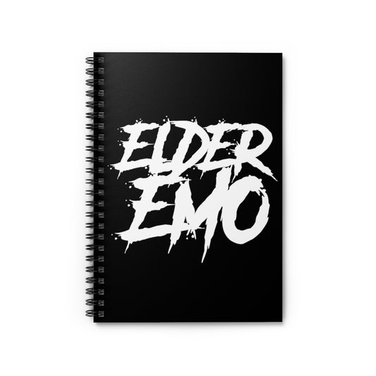 Spiral Notebook  Funny Emo Adult Introverts Distressed Sarcastic Sayings Humorous Traits Mockery Statements Emo Old Man