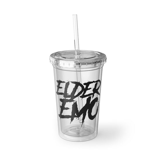16oz Plastic Cup Funny Emo Adult Introverts Distressed Sarcastic Sayings Humorous Traits Mockery Statements Emo Old Man