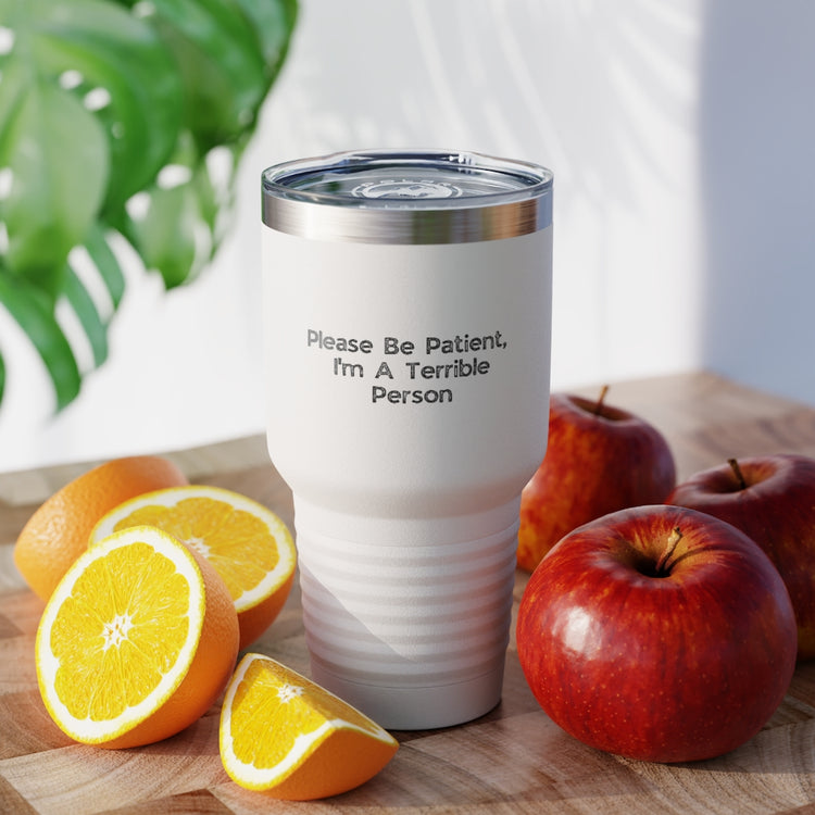 30oz Tumbler Stainless Steel Colors Humorous Patience Required Sarcastic Statements Introvert Hilarious Patiently