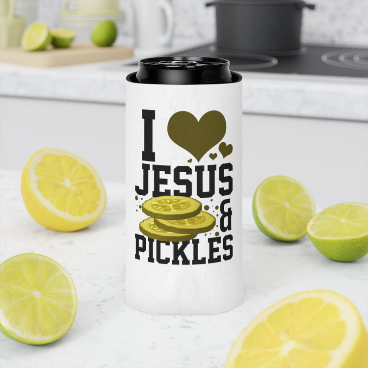 Beer Can Cooler Sleeve Inspirational Pickle Catholic Prayer Love Christians Pickles Motivating