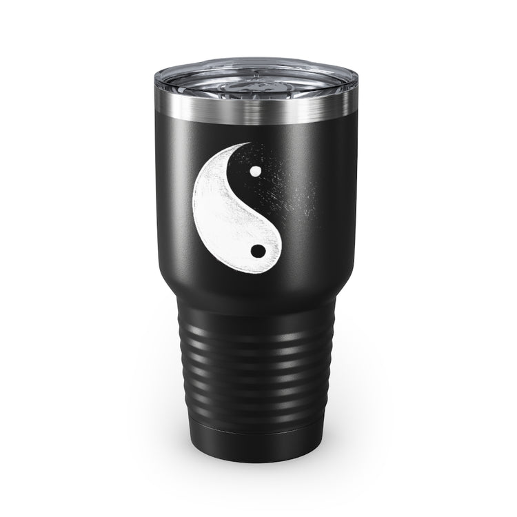 30oz Tumbler Stainless Steel Colors Hilarious Yinyang Ebony And White Hallows Eve Attire Lover Humorous Trickster Night Fright Evening Party Fan
