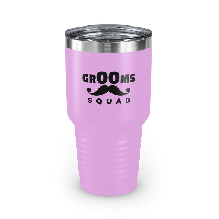 30oz Tumbler Stainless Steel Colors Humorous Groom Squad Bachelors Mustache Wedding Funny Bridal  Engagement Fiance