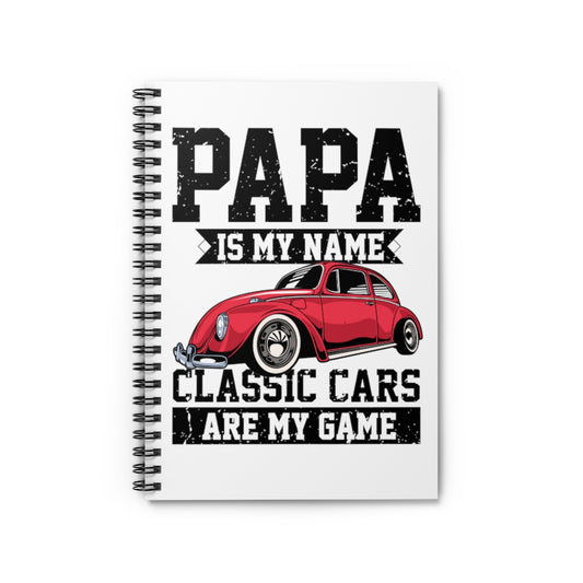 Spiral Notebook  Hilarious Vintage Automobiles Classical Neoclassic Lover Humorous Old-Fashioned Nostalgic Motor Limousine