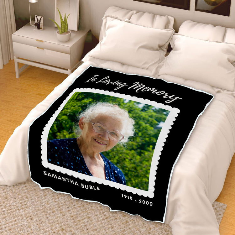 Personalized Photo Name Memorial Blanket