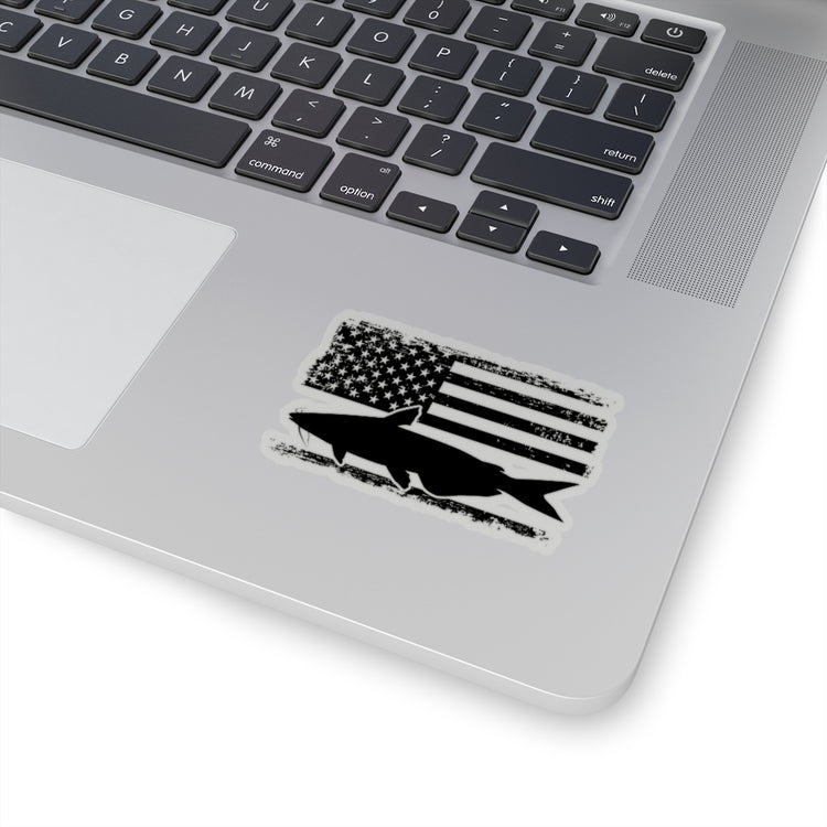 Sticker Decal Hilarious Nationalistic Angling Fishing Fisherman US Banner Humorous Patriotic Stickers For Laptop Car
