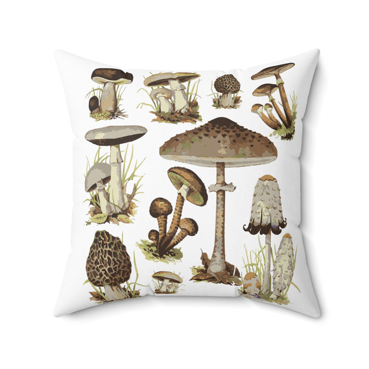 Mushroom Hunting Botanical Spun Polyester Square Pillow