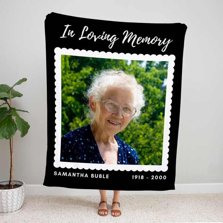 Personalized Photo Name Memorial Blanket