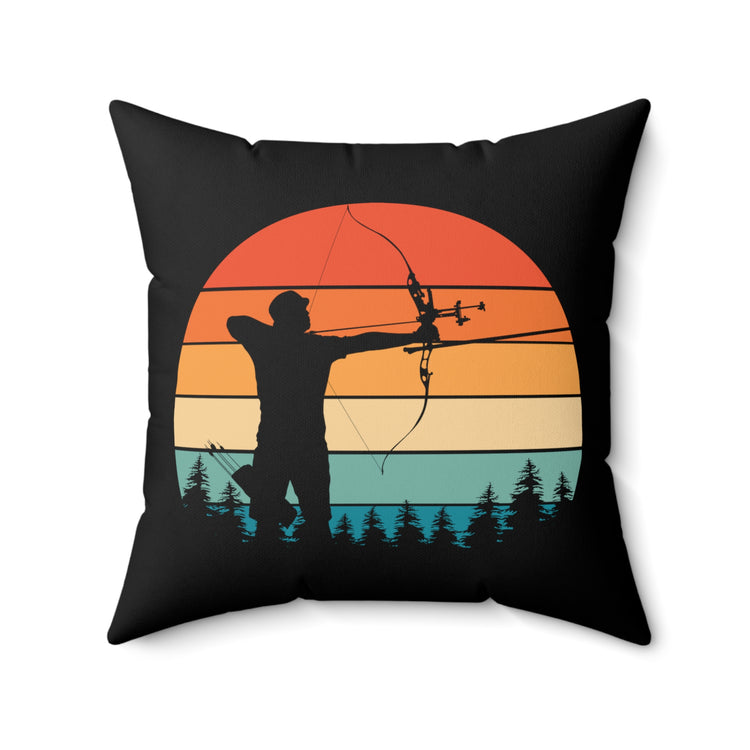 Novelty Old-Fashioned Archer Musketry Toxophilite Enthusiast Hilarious Toxophilitic Toxophily Bowhunting Lover Spun Polyester Square Pillow