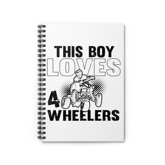 Spiral Notebook  Hilarious Driving Trucks Quadricycle Riding Enthusiast Humorous Motorist Drifting Kart Racing Biker Lover