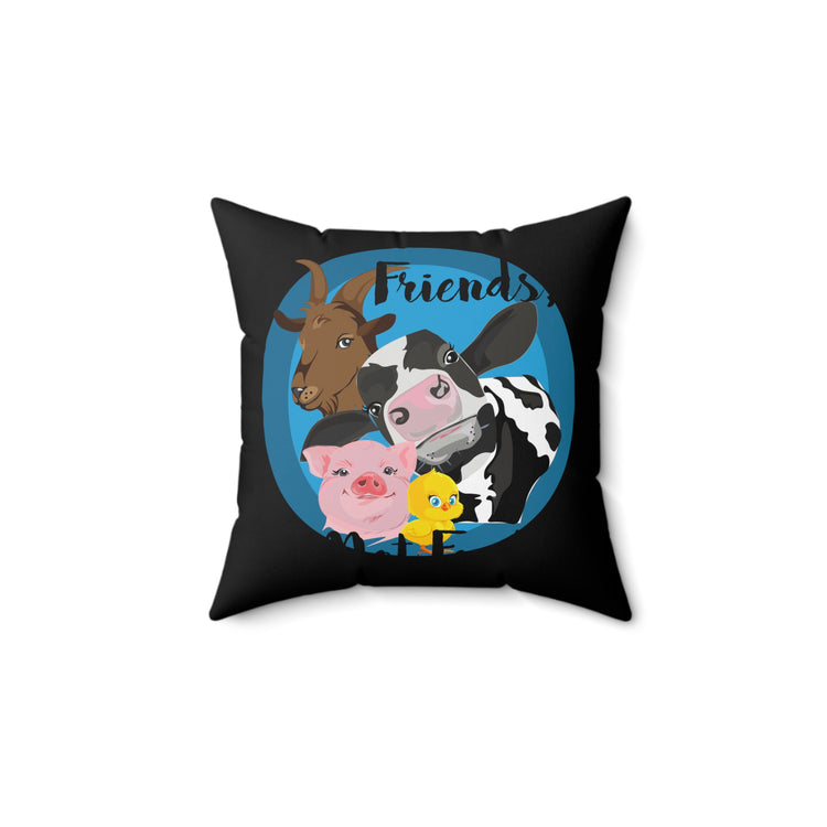 Friends Not Food Men Women Spun Polyester Square Pillow