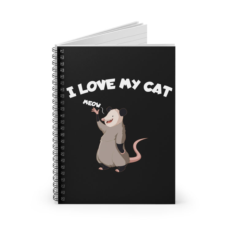 Humorous Loving My Possums Gags Illustration Tee Shirt Gift | Hilarious Opossums Graphic Pun Men Women T Shirt Spiral Notebook - Ruled Line