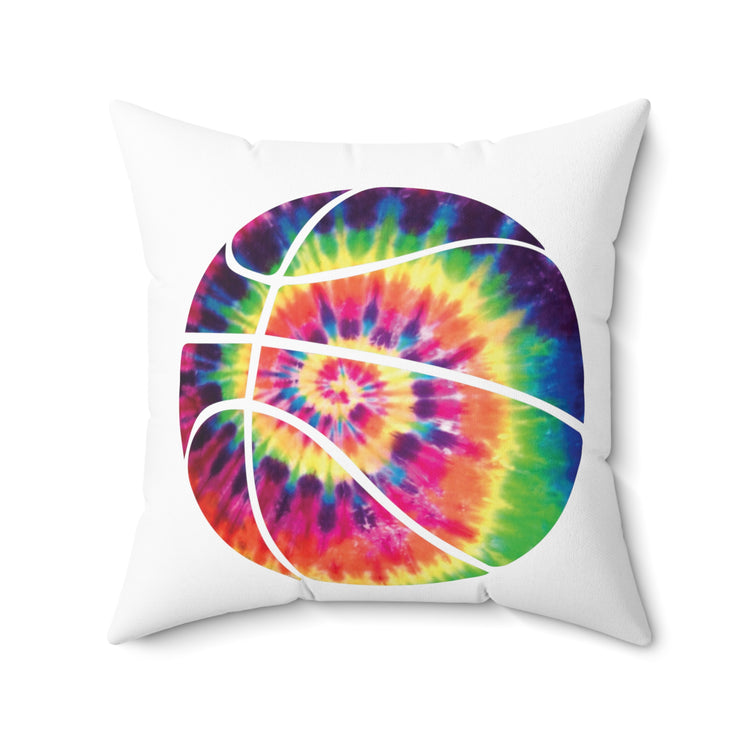 Classic Retro Basket Ball Colorful Spun Polyester Square Pillow