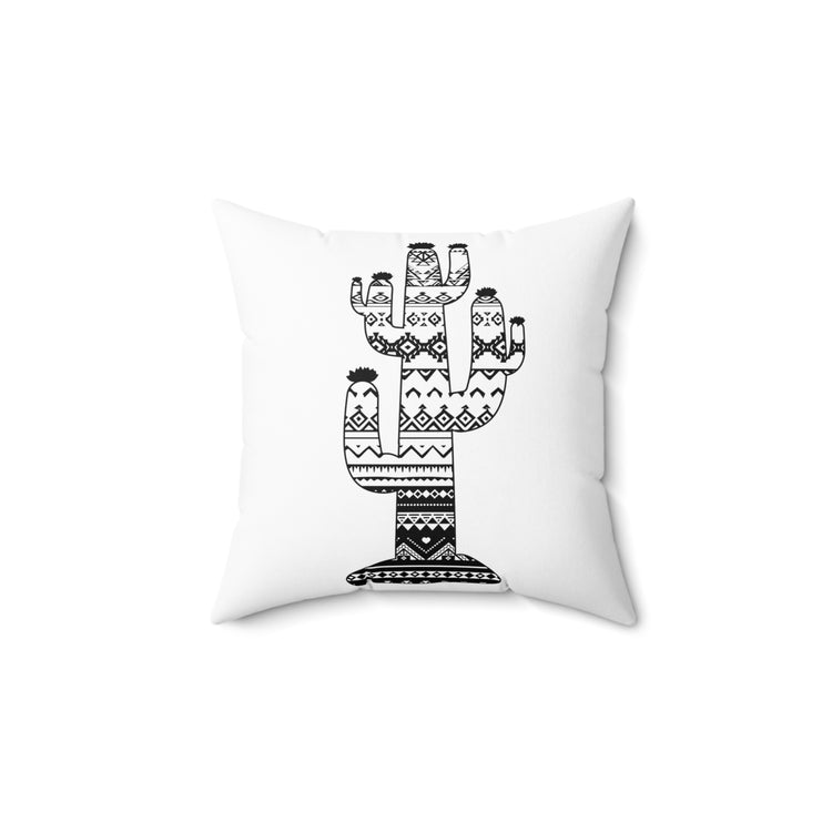 Aztec Cactus For Men and Women Boho Desert Spun Polyester Square Pillow