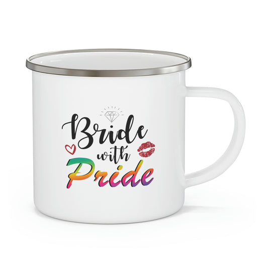 Humorous LGBTQ Bridal Appreciation Statements Graphic Puns  Hilarious Supportive Bridesmaid Illustration Quote Enamel Camping Mug