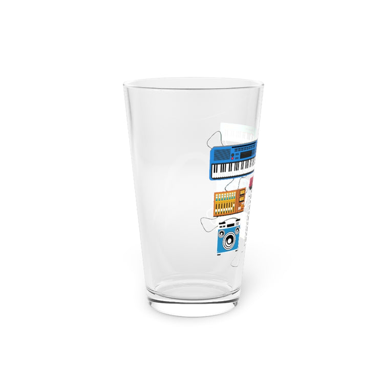 Beer Glass Pint 16oz  Humorous Drums Electronic Musician Synthesizers Enthusiast Novelty Instrument