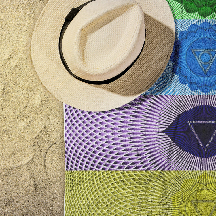 Rainbow Mandala Chakra Beach Towel Summer Gift