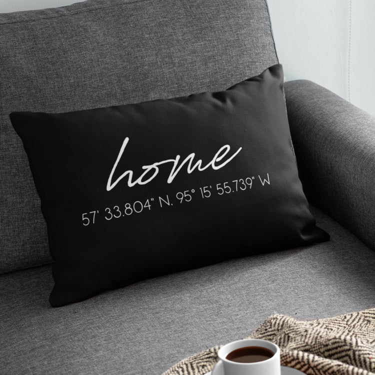 Custom Home Coordinates Throw Pillow Case Covers