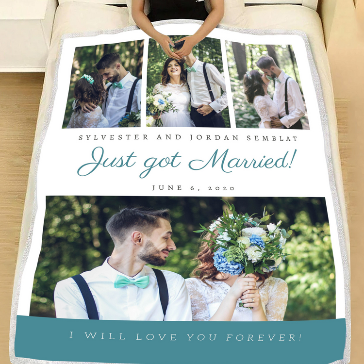 Personalized Wedding Anniversary Photo Blanket