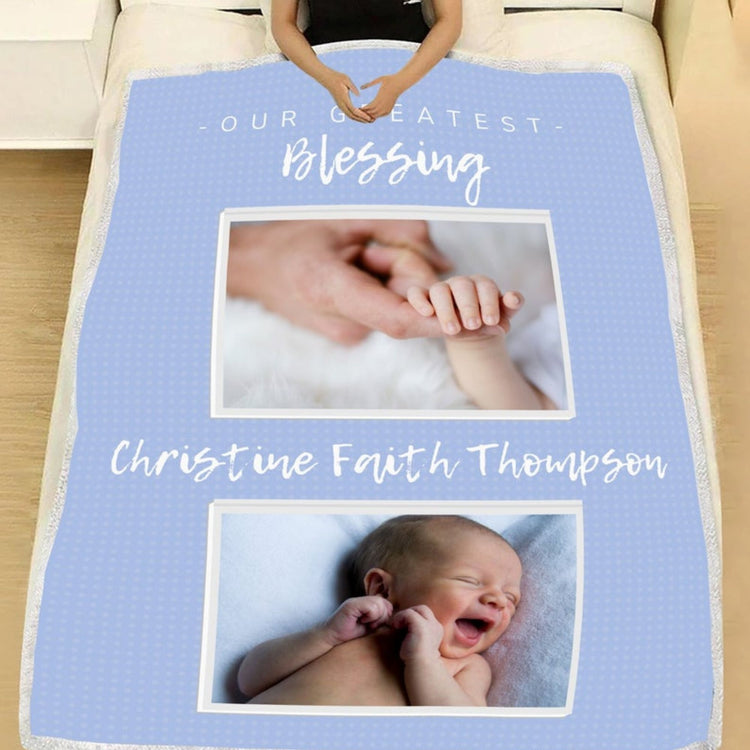 Personalized Baby Boy Girl Photo Blanket