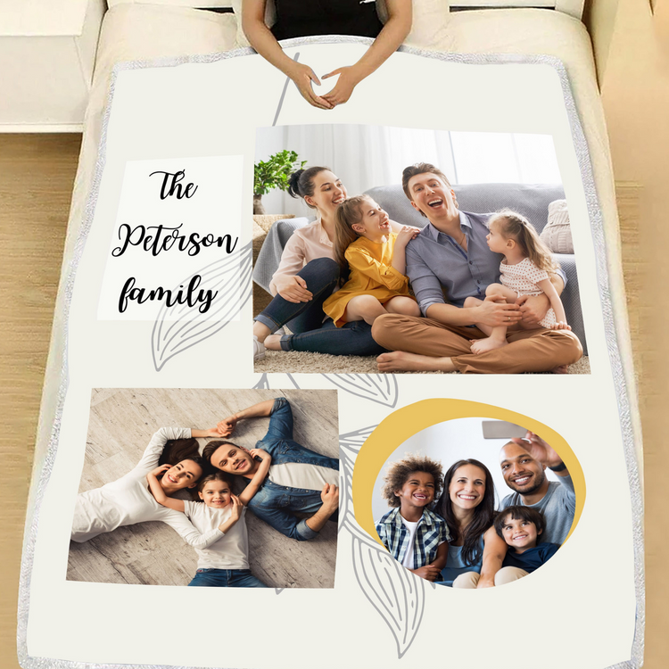 Personalized Family Photos Blanket Gift