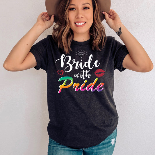 Humorous LGBTQ Bridal Appreciation Statements Graphic Puns Hilarious Supportive Bridesmaid Illustration Quote Black Shirt / White Print for