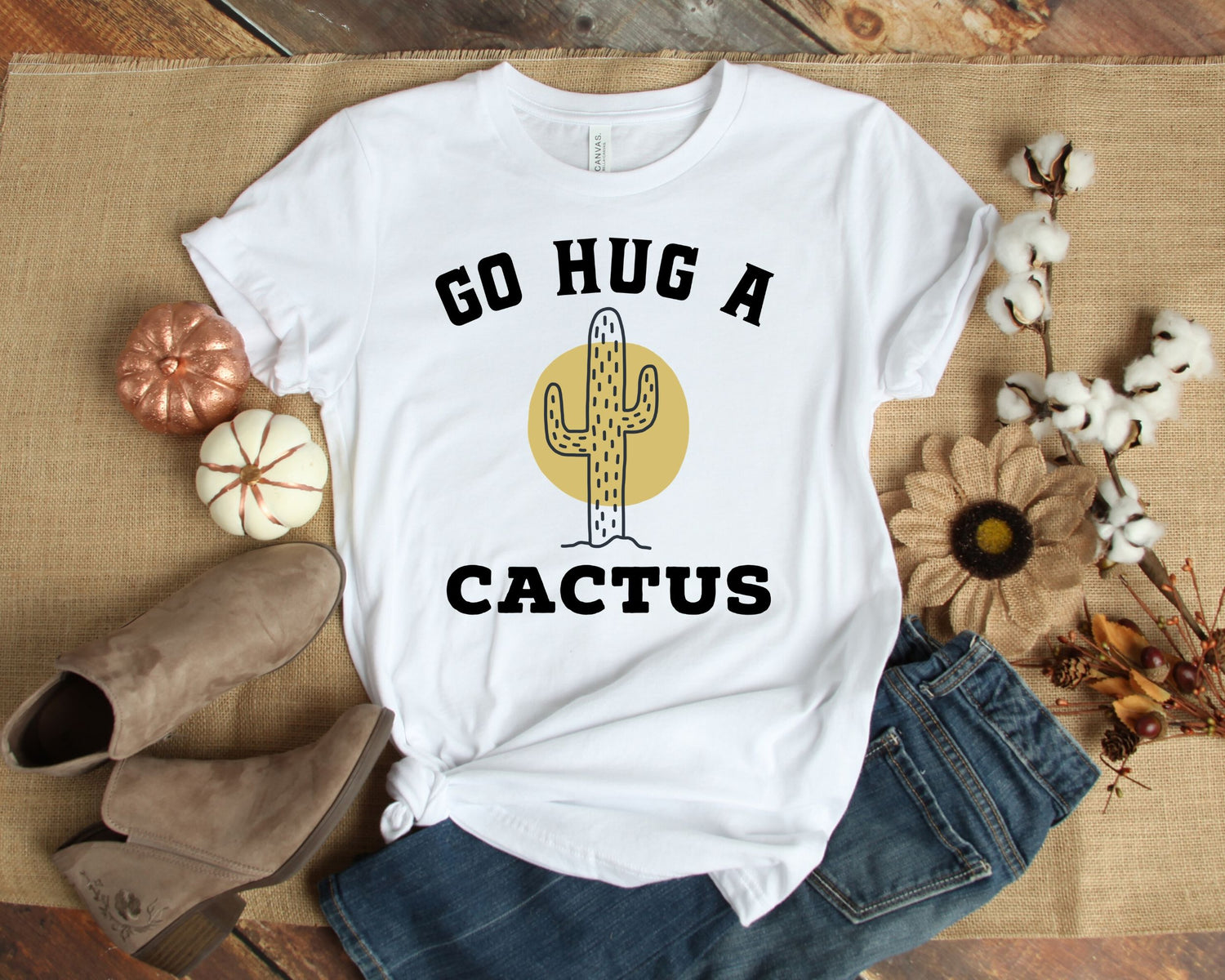 Go Hug A Cactus Succulent Plant Gardening Shirt - Teegarb