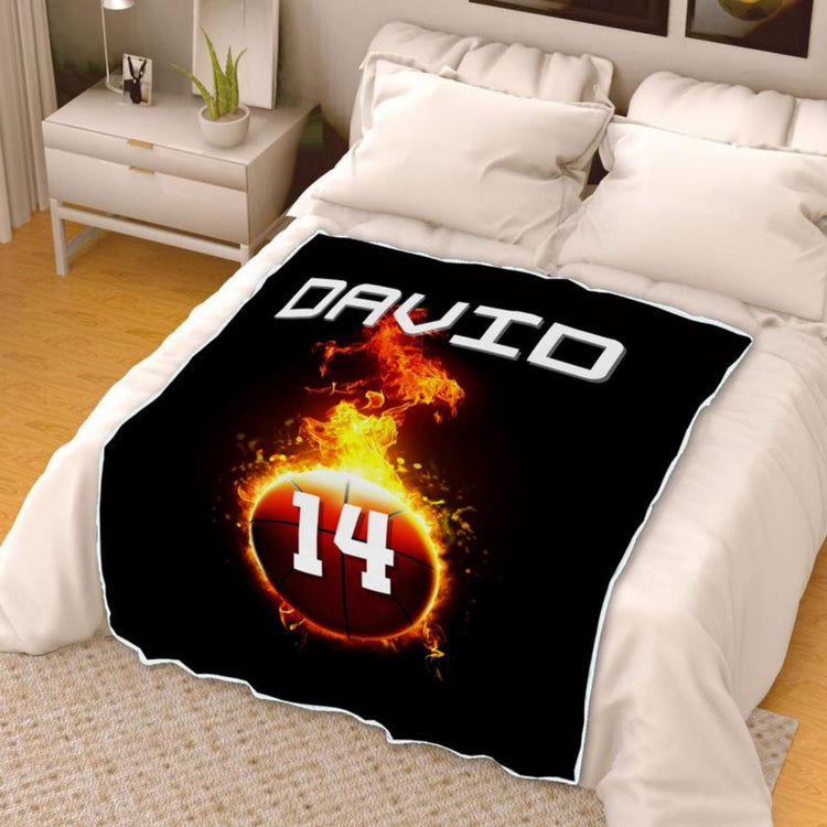 Personalized Name Basketball Blanket