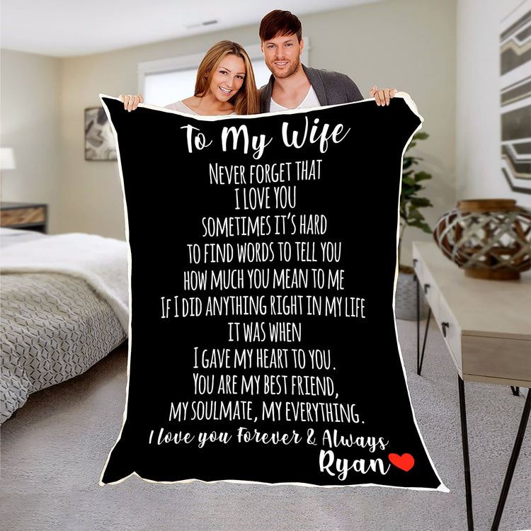 Letter To My Wife Custom Blanket Gift - Teegarb