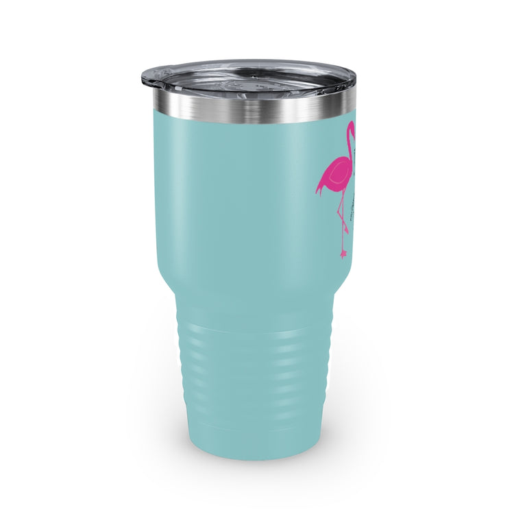 30oz Tumbler Stainless Steel Colors  Humorous Bridal Entourages Flamingoes Illustration Puns Hilarious Bridesmaids