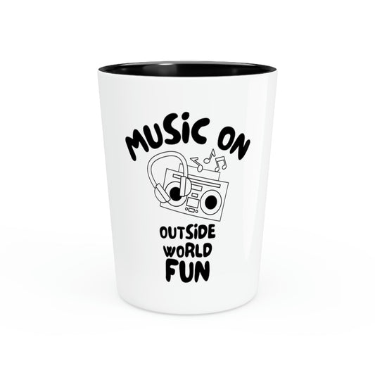 Shot Glass Party Ceramic Tequila Humorous Sayings Music On World Off Introvert Sassy Sarcasm Novelty Women Men