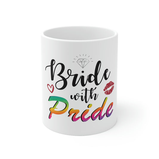 White Ceramic Mug FunnyLGBTQ Bridal Appreciation Statements Supportive Bridesmaid Illustration Quote