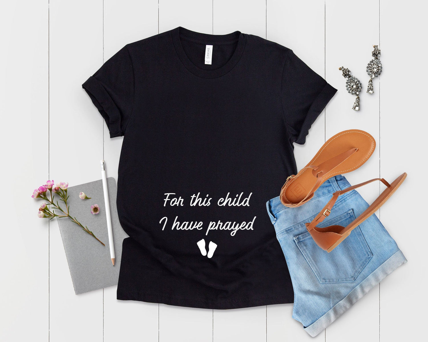 For This Child I Have Prayed Future Mom Baby Bump Shirt - Teegarb
