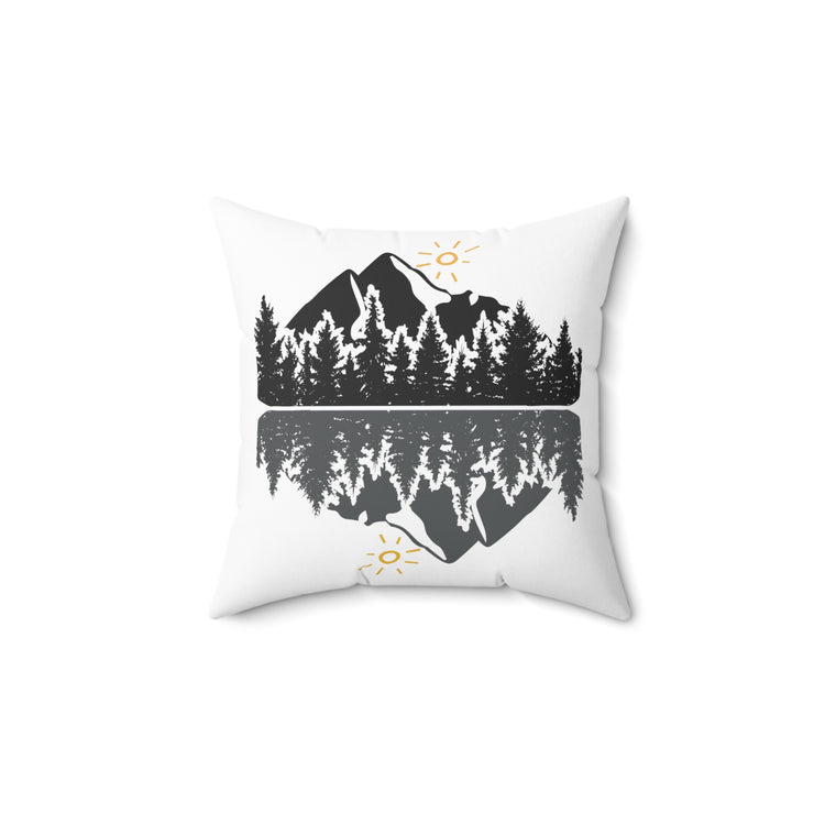 Crater Lake Mountain Wanderlust Camping Spun Polyester Square Pillow