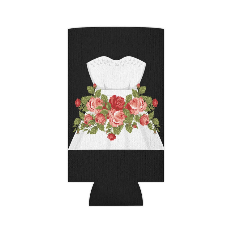 Beer Can Cooler Sleeve Hilarious Wedding Dresses Engagements Mockery Illustration Humorous Flowery