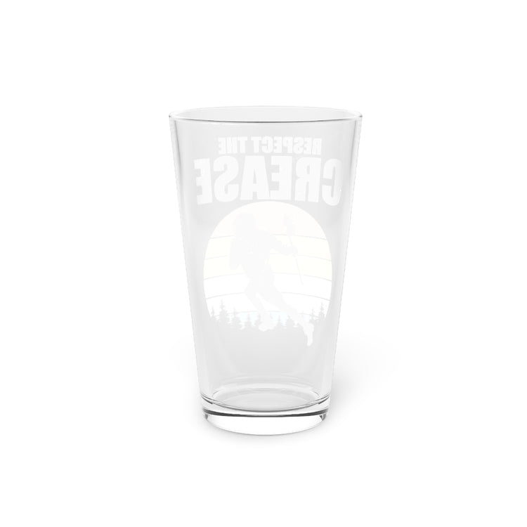 Beer Glass Pint 16oz  Hilarious Respect Crease Field Hockey Comical Sayings Fan Humorous Extreme