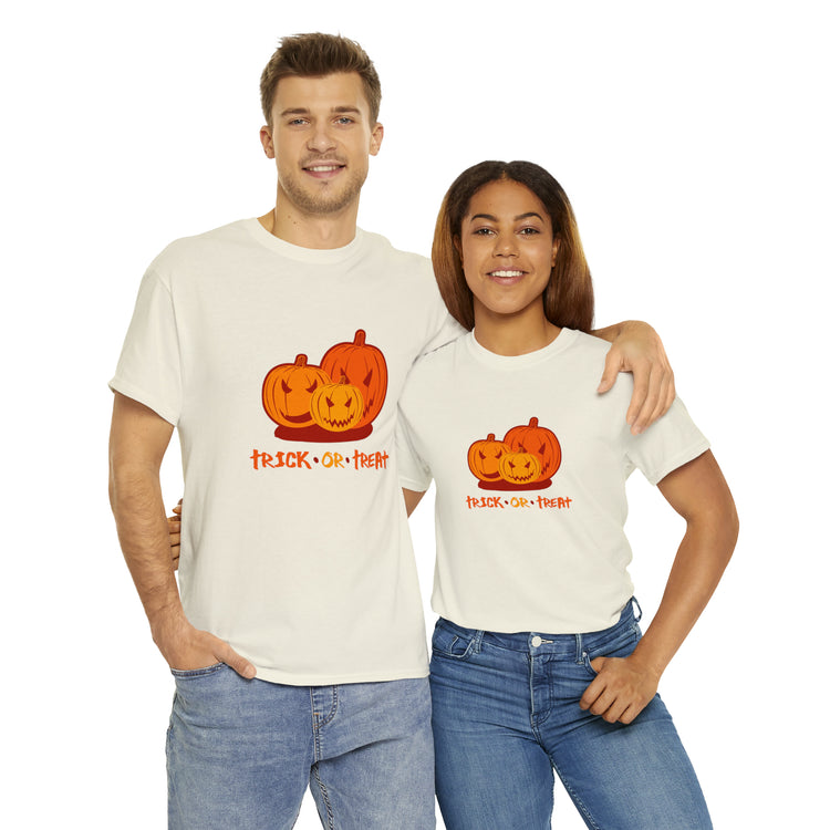 Shirt Funny Trick Or Treat Pumpkin Jack O Halloween Playful costume Lantern Graphic T-Shirt Unisex Heavy Cotton Tee