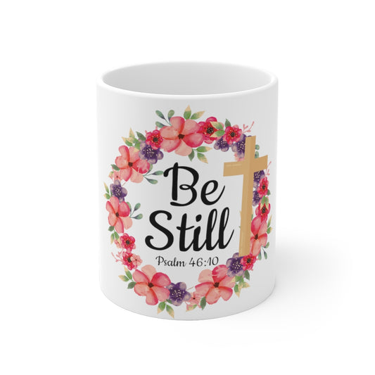 White Ceramic Mug  Inspirational Comforting Christianity Verses Statements Uplifting Relieving