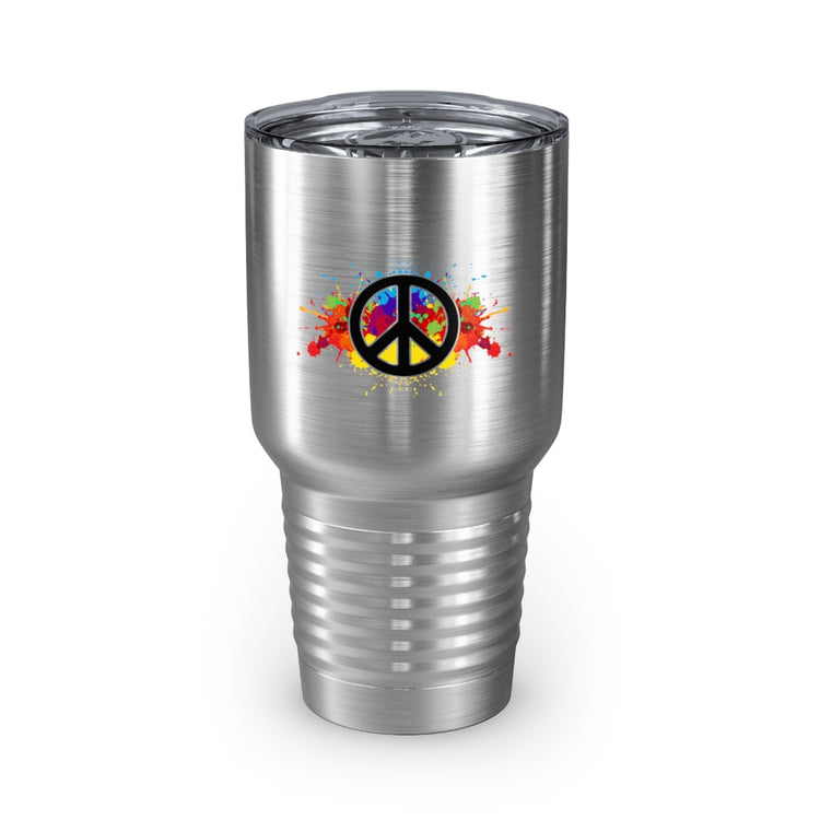 30oz Tumbler Stainless Steel  Colors Hilarious Paint Peace Hipsters Sign Illustration Gags Humorous Splattered