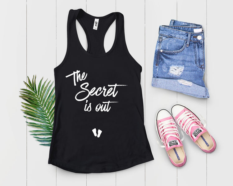 The Secret Is Out Tank Top Maternity Clothes - Teegarb