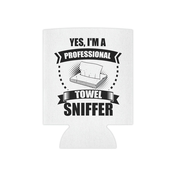 Beer Can Cooler Sleeve Funny I'm a Professional Towel Sniffer Snif Test  Humorous Scent Expert Smell Occupation