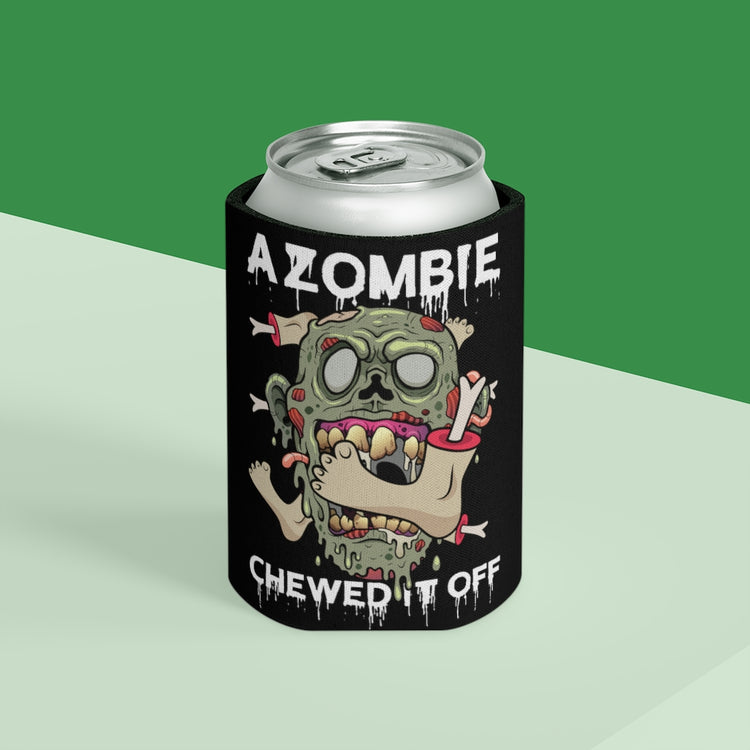 Beer Can Cooler Sleeve Humorous A Zombie Chewed It Off Amputated Legs Arms Sayings Novelty Prosthesis Body Part Sarcastic Satirical