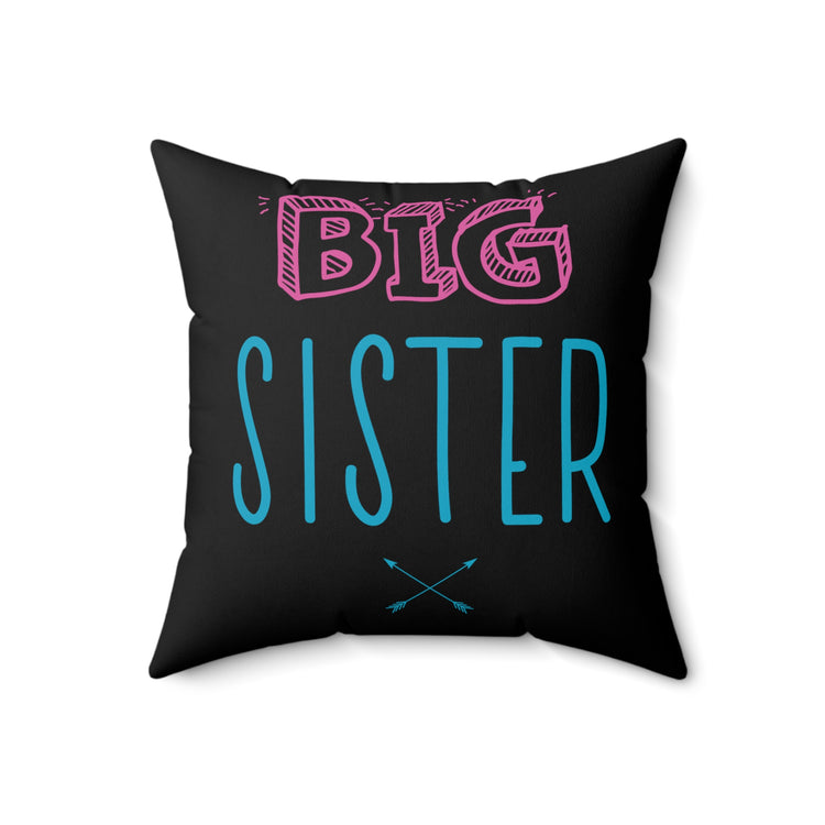 Big Sister Announcement Little Spun Polyester Square Pillow